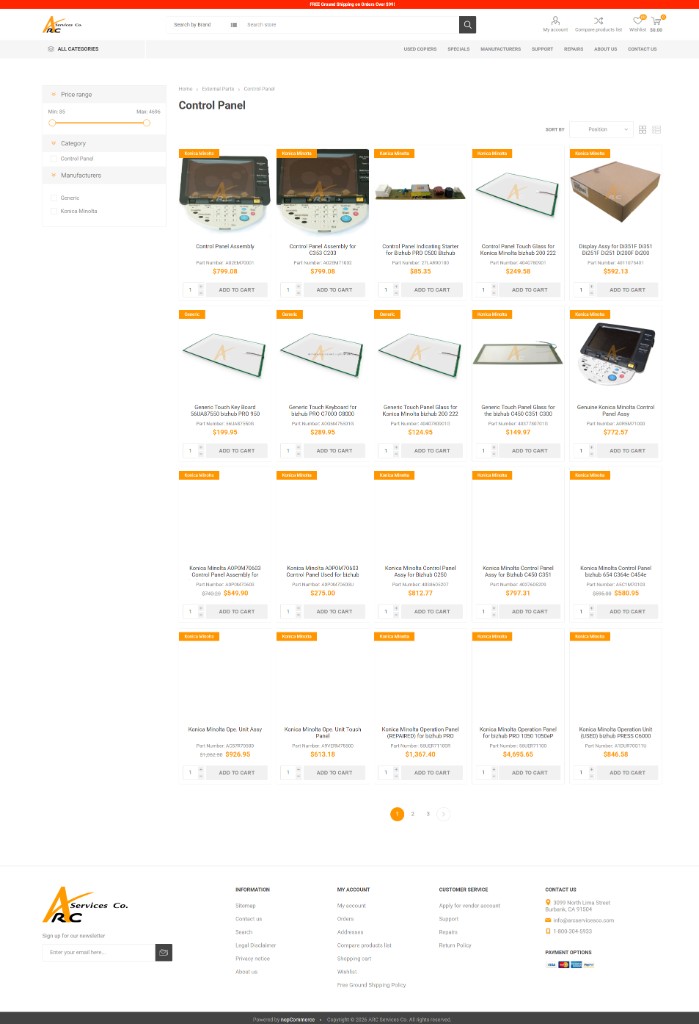 ARC Services — каталог Control Panel